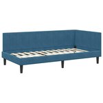vidaXL Cadre de lit d'angle avec matelas Bleu 90 x 200 cm Velours