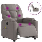 vidaXL Fauteuil de massage inclinable électrique Taupe Tissu