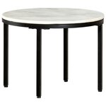 vidaXL Table basse Blanc et noir Ø50 cm Marbre solide véritable