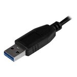 Hub usb 3.0 a 4 ports avec câble intégré - noir - mini hub usb portable - concentrareur usb3 - st4300minu3b