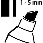 Marqueur craie liquide pte biseautée 1-5mm noir sigel