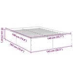 vidaXL Cadre de lit sans matelas sonoma gris 140x190 cm