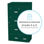 Bloc collectif Leabox  2x4  grade 3  simple face  Extérieur  fixation murale  Vert mousse RAL 6005 finition brillante