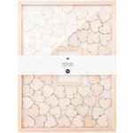 Livre d'or cadre bois - coeurs en bois - 30 x 40 cm