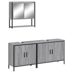 vidaXL Ensemble de meubles de salle de bain 3 Pièces Sonoma gris