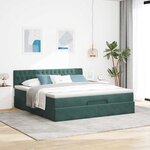 VidaXL Cadre de lit ottoman avec matelas vert foncé 160x200 cm velours