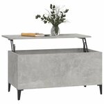 vidaXL Table basse Gris béton 90x44 5x45 cm Bois d'ingénierie