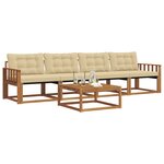 vidaXL Ensemble de canapés d'extérieur 5 Pièces Naturel et Beige