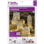 5 maisons blanches de décoration à monter soi-même 19 x 5 5 x 4 5 cm