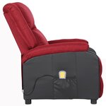 vidaXL Fauteuil de massage rouge bordeaux similicuir et tissu