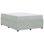 vidaXL Cadre de lit avec matelas Gris clair 160 x 200 cm tissu