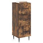 vidaXL Armoire à tiroirs Chêne fumé 33 x 34 5 x 89 5 cm
