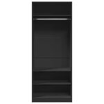 vidaXL Garde-robe noir 80x50x200 cm bois d'ingénierie