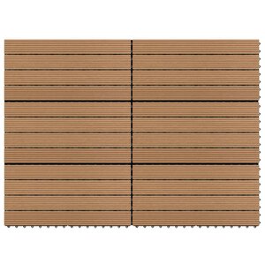 vidaXL Carreaux de terrasse 6 Pièces WPC 60x30 cm 1 08 m² Marron