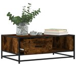 vidaXL Table basse chêne fumé 90x57x35 cm bois d'ingénierie et métal