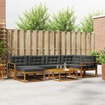 vidaXL Ensemble de canapés d'extérieur 7 Pièces Naturel et Anthracite