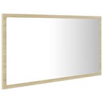 vidaXL Miroir LED de salle de bain Chêne sonoma 80x8 5x37 cm Acrylique