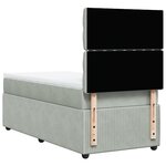 vidaXL Sommier à lattes de lit et matelas Gris clair 90x200 cm Velours