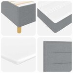 Lit Box Spring vidaXL avec Matelas en Gris clair  100x200 cm en Tissu
