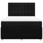 vidaXL Sommier à lattes de lit avec matelas Noir 140x190 cm Tissu