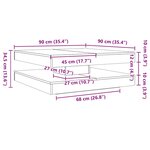 vidaXL Table basse rotative à 360 degrés blanc 90x90x34 5 cm