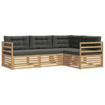 vidaXL Ensemble de canapés d'extérieur 4 pc Blanc et anthracite