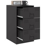 vidaXL Tables de chevet 2 Pièces noir 34 5x39x62 cm acier
