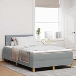 vidaXL Lit boxspring avec matelas Gris clair 120 x 200 cm tissu