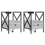 vidaXL Cabinet de chevet 2 Pièces Sonoma gris 41.5 x 40.5 x 55 cm