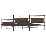 vidaXL Cadre de lit en métal sans matelas chêne marron 193x201 cm