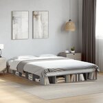 vidaXL Cadre de lit sans matelas sonoma gris 150x200 cm