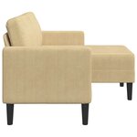 vidaXL Canapé 2 places avec méridienne en L gris-vert 125 cm lin