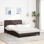 vidaXL Lit avec matelas marron foncé 120x200 cm tissu