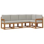 vidaXL Ensemble de canapés d'extérieur 5 pc Gris Naturel et Clair