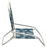 vidaXL Chaises de plage pliables 2 Pièces Motif de feuilles Tissu