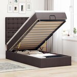 vidaXL Cadre de lit ottoman avec matelas marron foncé 90x190 cm tissu
