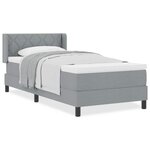 vidaXL Lit Box Spring avec matelas gris clair  90 x 200 cm  en tissu