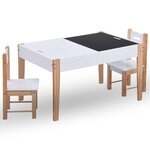 vidaXL Ensemble de table et chaises pour enfants 3 Pièces Noir et blanc