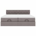 VidaXL Cadre de lit ottoman avec matelas taupe 180x200 cm tissu