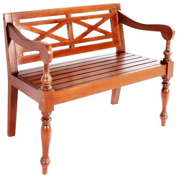 Banc de jardin banquette batavia 98 x 50 x 82 cm bois d'acajou massif marron foncé 02_0010924