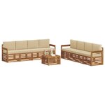 vidaXL Ensembles de canapés avec coussin 9 Pièces Naturel et Beige