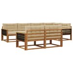 vidaXL Ensemble de canapés d'extérieur 8 pc Naturel et Beige