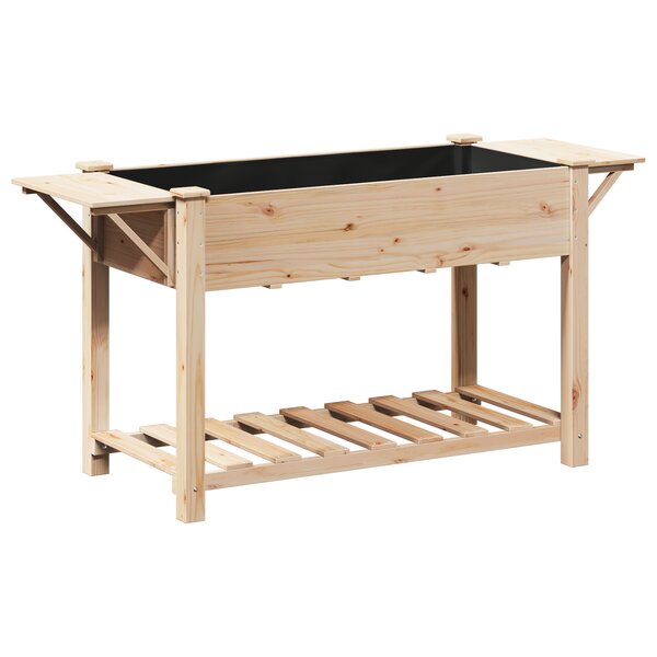 Jardinière vidaXL avec étagères 155x59x76 cm en bois de pin massif