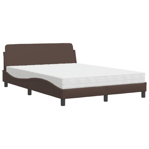 vidaXL Lit avec matelas Dover marron 140x200 cm similicuir