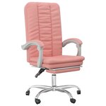 Chaise fauteuil siège pivotante de inclinable de bureau informatique étude similicuir rose 02_0024270