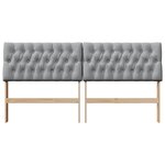 vidaXL Tête de lit capitonnée Gris clair 180 cm Pin massif
