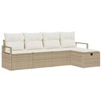 vidaXL Ensemble de Canapés avec coussin 5 Pièces Beige et crème polyrotin