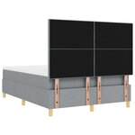 vidaXL Lit ressort avec matelas gris clair 140x190 cm tissu