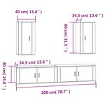 vidaXL Ensemble de meubles TV 4 Pièces Sonoma gris Bois d'ingénierie