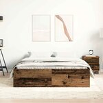 vidaXL Cadre de lit sans matelas vieux bois 120x190 cm bois ingénierie